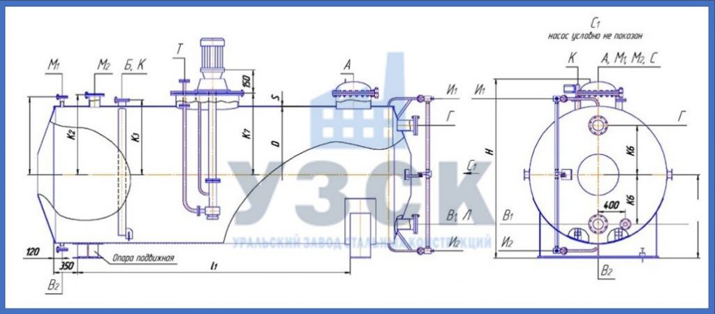 Чертеж емкости ГКК в Майкопе